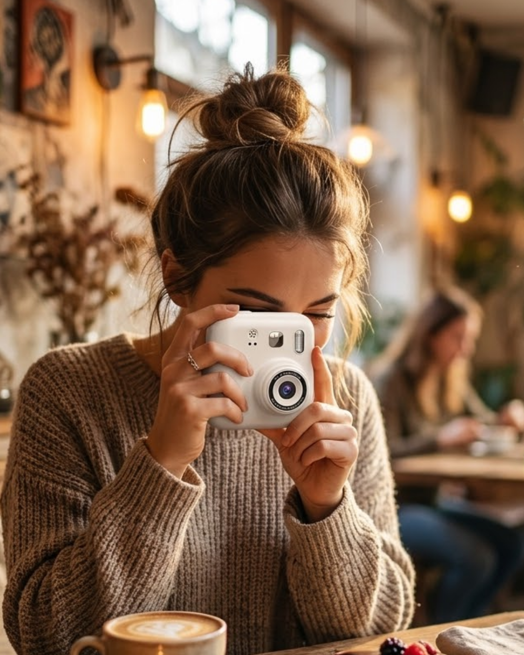 Mini Dijital Çocuk Kamerası Anında Baskı 5 Kalem 4 Kağıt Rulo Hediyeli