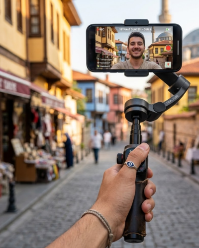 Telefon Gimbal Stabilizer Video Sabitleyici Vlog Çekim Aparatı