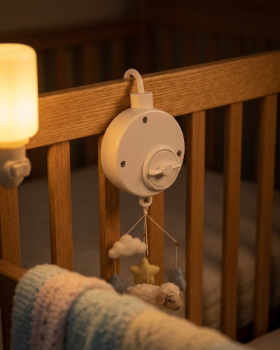 Pil Gerektirmeyen Bebek Uyutucu Müzik Kutusu Pratik Asılabilir Model