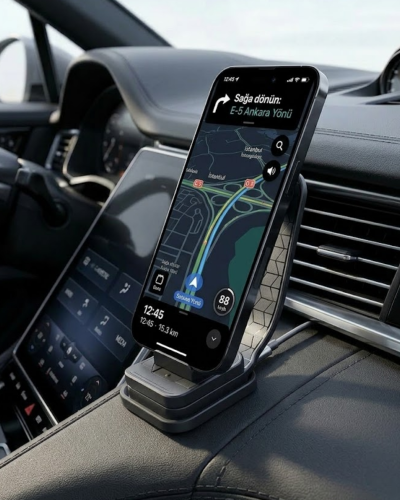 Araç Konsol Telefon Tutucu 360° Döner Katlanabilir Stand