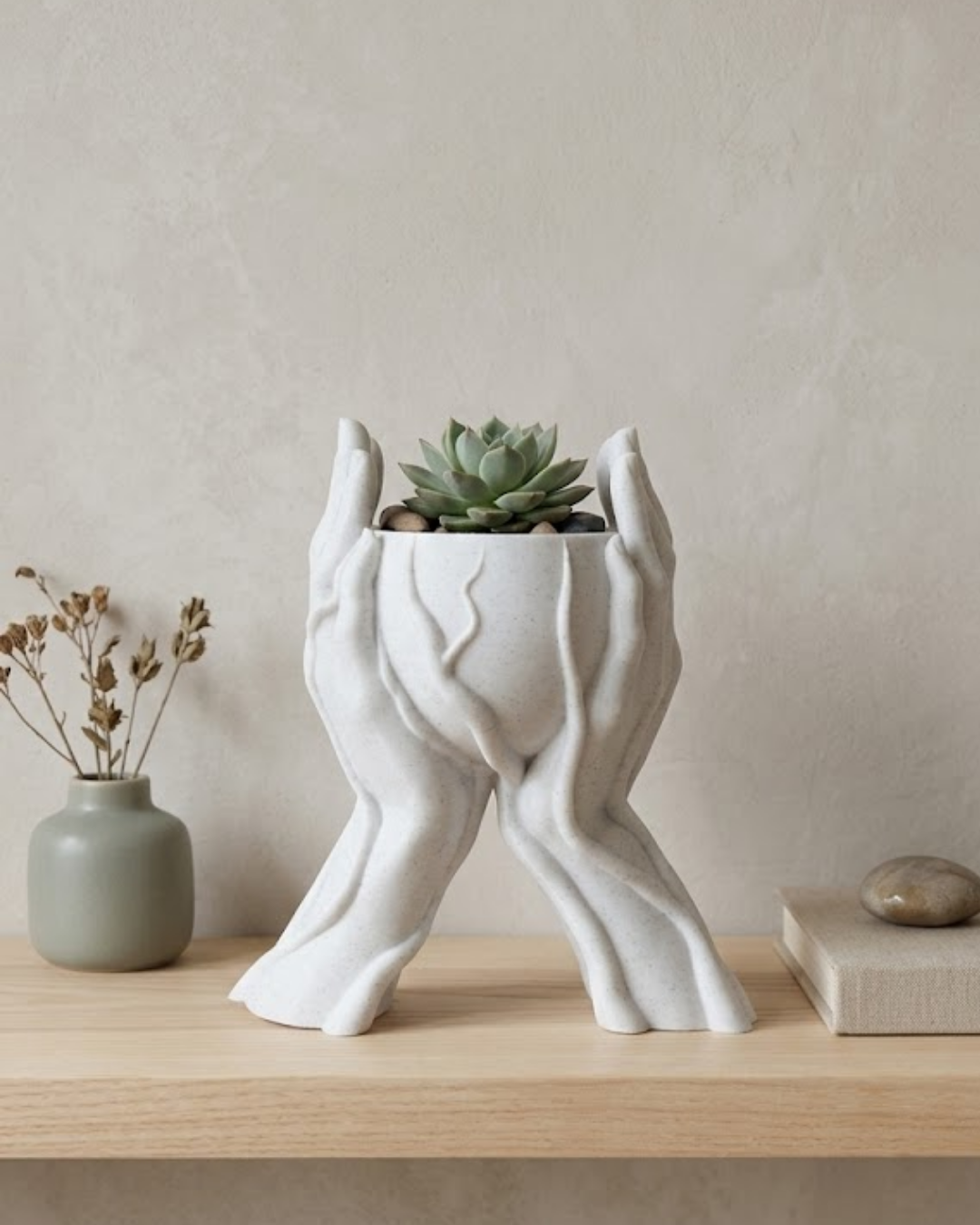 Modern Ev Dekoru İçin El Şeklinde 3D Baskı Dekoratif Saksı Vazo