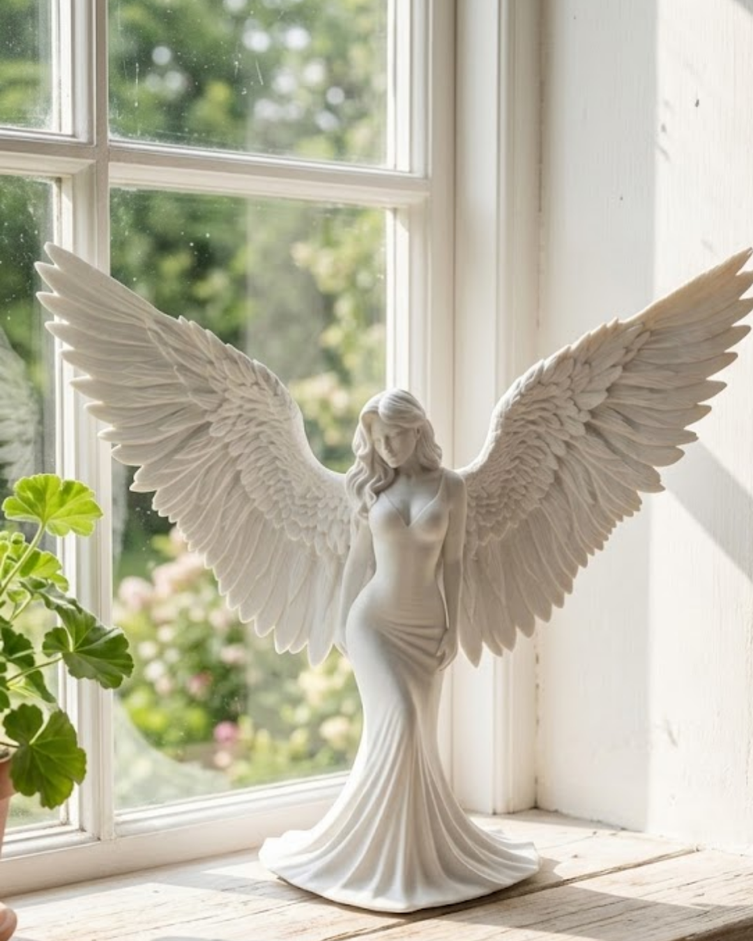 Sanatsal Melek Heykeli Kanatlı Kadın Figürlü 3D Dekoratif Biblo