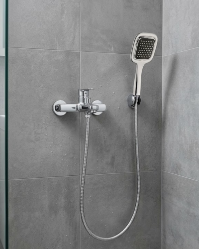 Siyah Duş Seti El Duşu Başlığı Spiral Hortum Dayanıklı Banyo Duş Aksesuarı