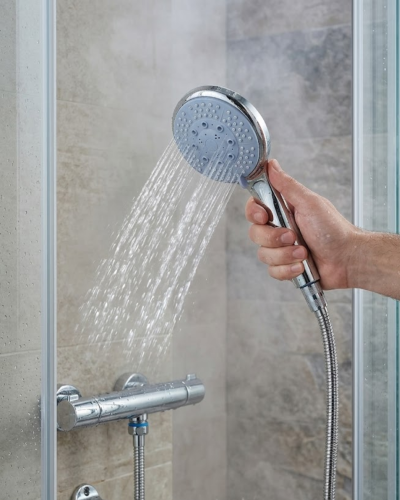 Spiral Hortumlu 4 Kademeli El Duşu Seti Duvar Askılı Banyo Duş Başlığı