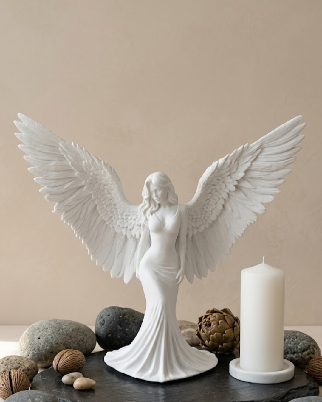 Minimalist Melek İnsan Figürlü 3D Heykel Dekoratif Biblo Ev Dekoru