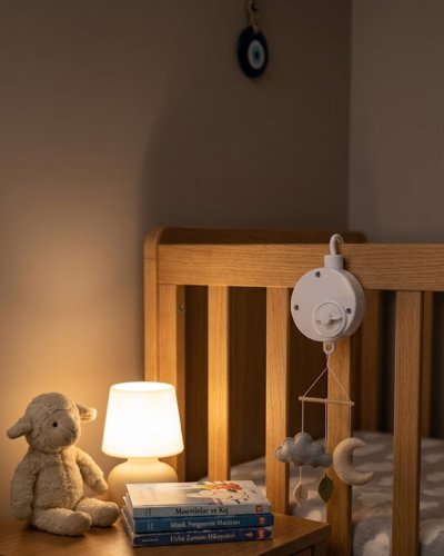 Taşınabilir Bebek Uyutucu Müzik Kutusu Pil Gerektirmeyen Mekanik Tasarım