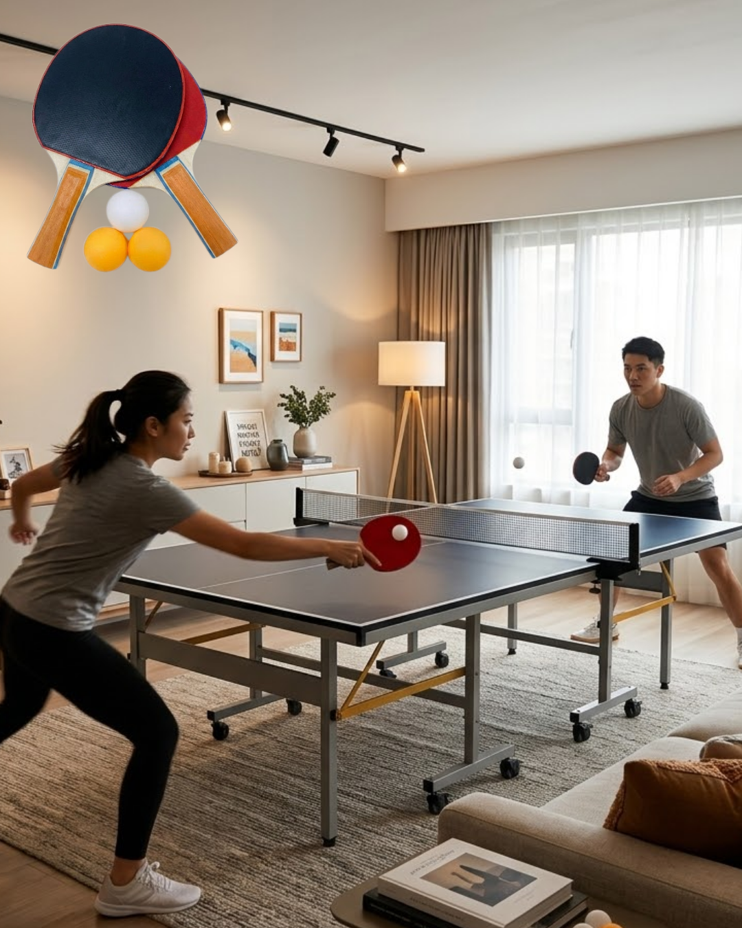 Masa Tenisi Seti 2 Raket 3 Top Eğlenceli ve Pratik Oyun Seti