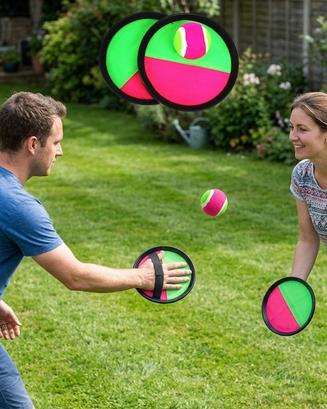 At Tut Oyunu Cırt Cırtlı Raket Seti 2 Raket 1 Top Eğlenceli Aktivite