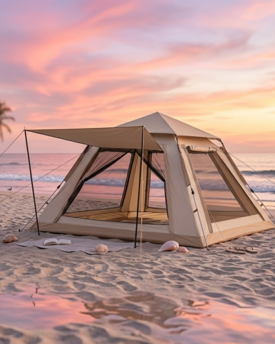 Büyük Aile Kamp Çadırı 240x240x160 cm Gölgelikli 6 Kişilik Outdoor Çadır