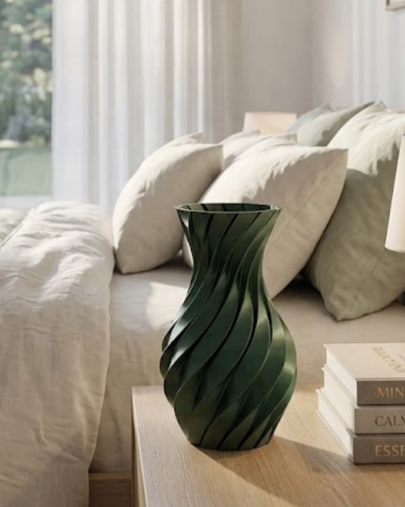 3D ÜRÜN SPİRAL VAZO YEŞİL