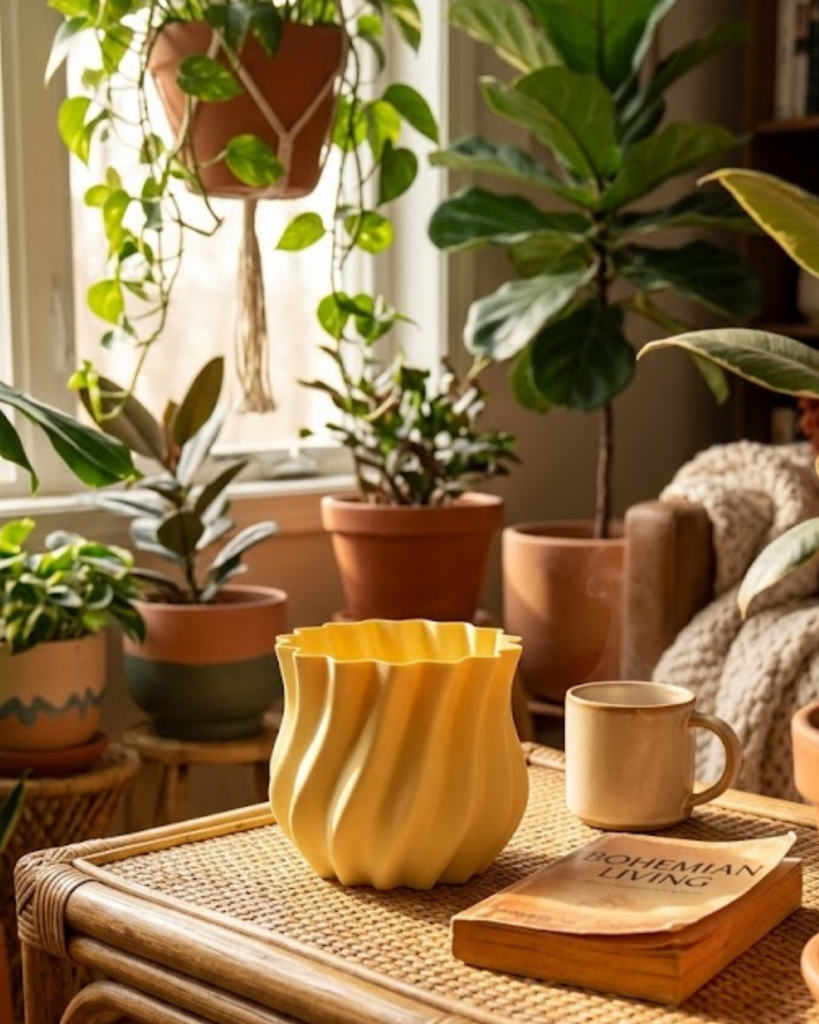 3D KIVRIMLI VAZO SARI