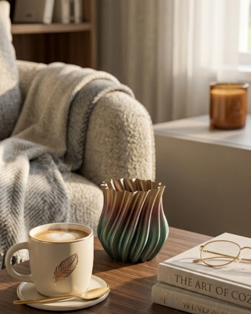 3D KIVRIMLI VAZO SİYAH