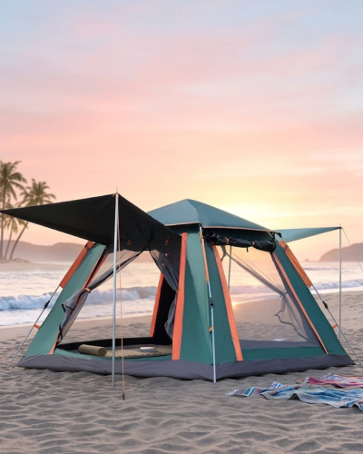 Büyük Boy Kamp Çadırı Güneşlikli 4 5 Kişilik Taşınabilir Outdoor Çadır