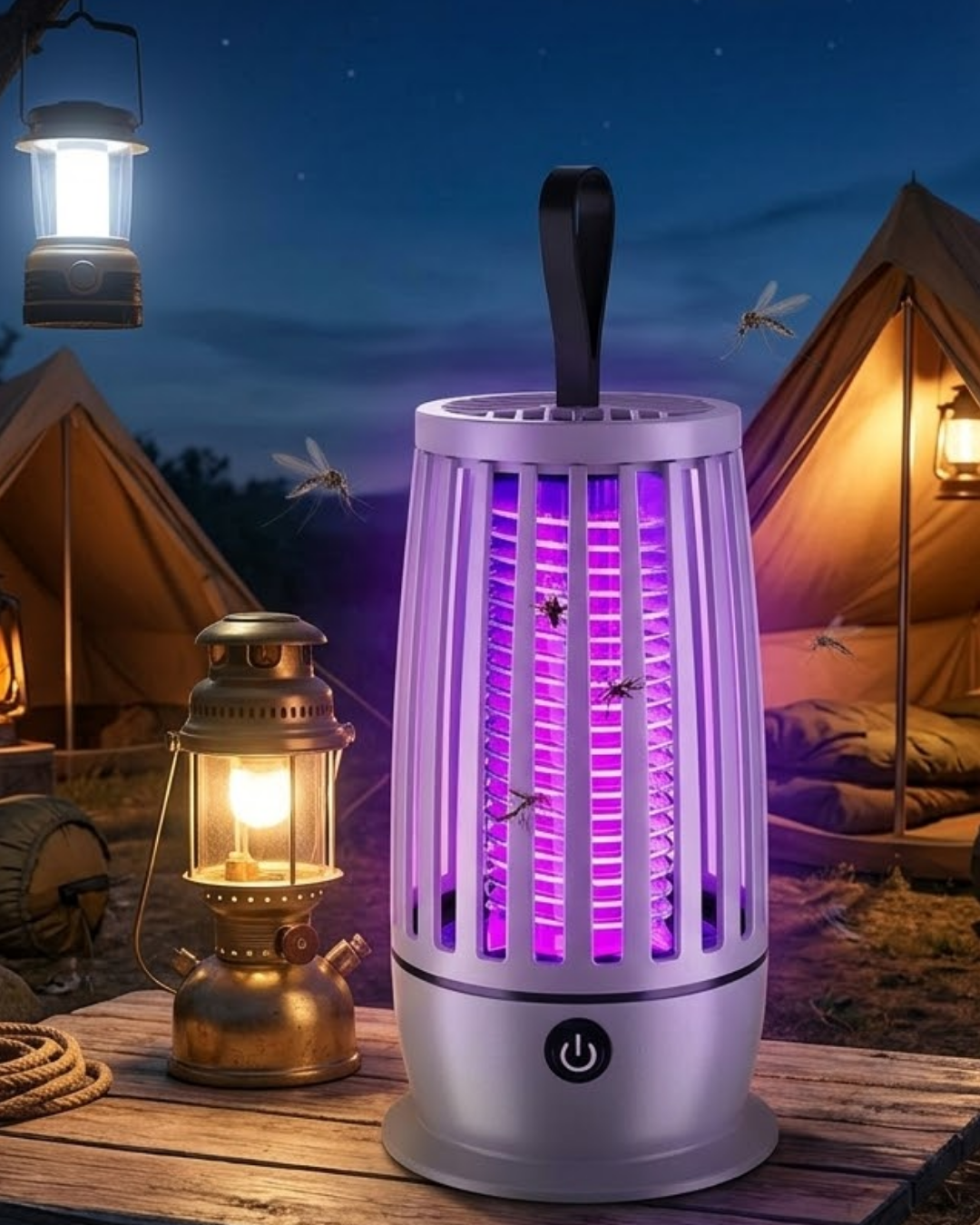 UV Mor Işık Elektrikli Sivrisinek Tuzak Lamba Sessiz Çalışma Gece Aydınlatmalı